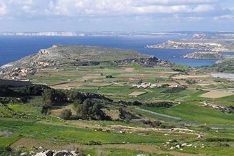 Countryside, sea and sky in Malta