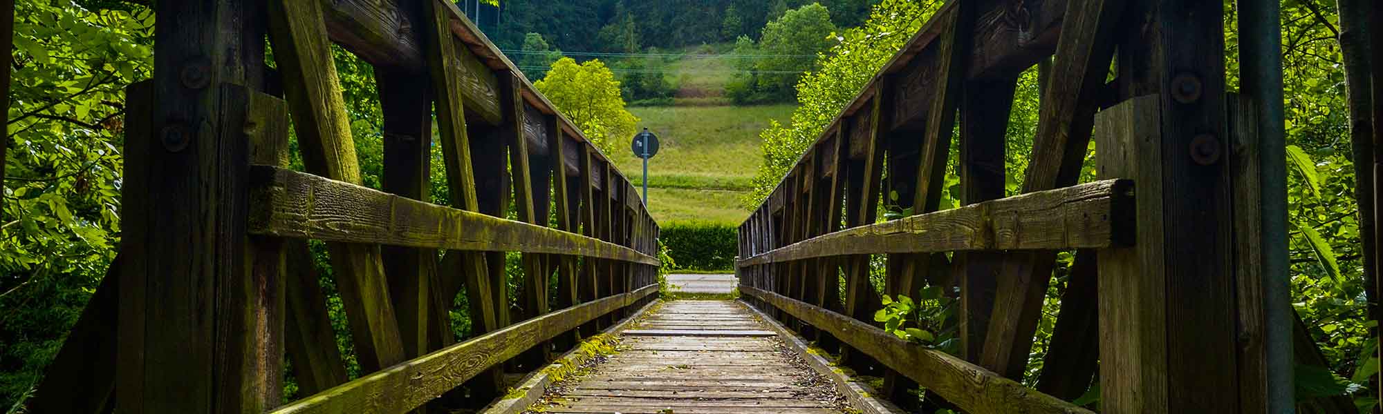 Beautiful wooden bridge in Black Forest, Germany