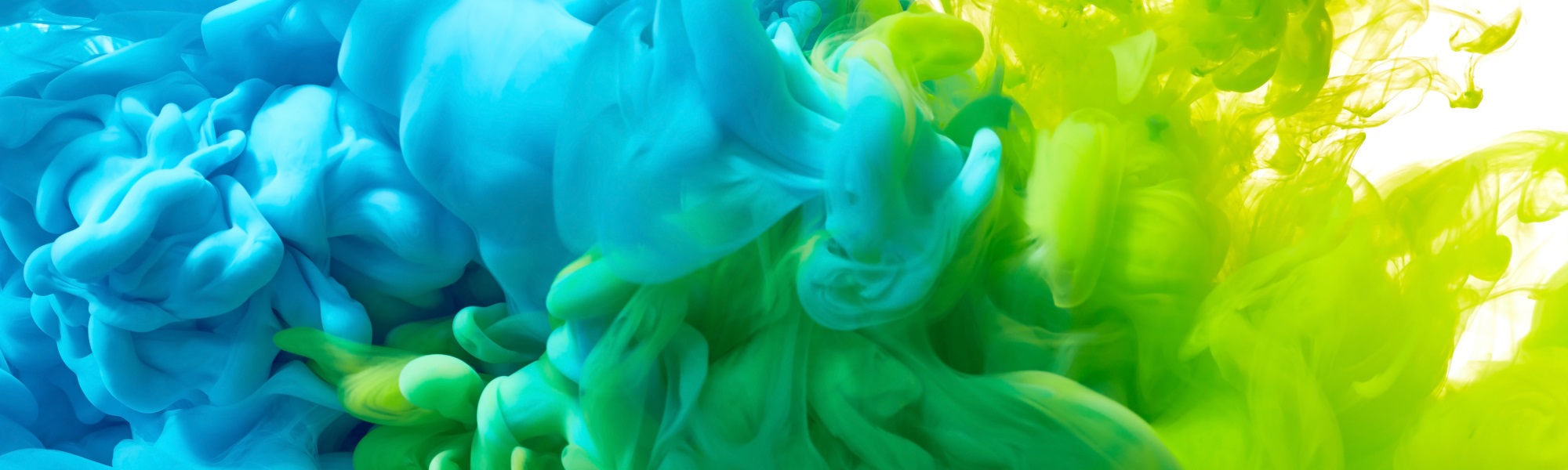 Mixture of vivid colours in a liquid