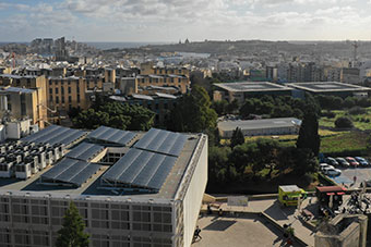 Aerial view of University of Malta Msida Campus